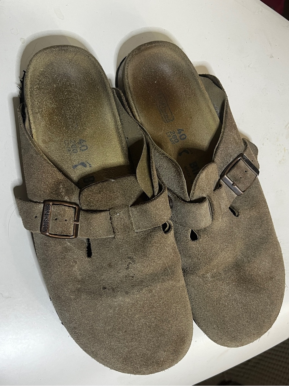 Classic Birkenstock Boston Clog - taupe - women’s size 9